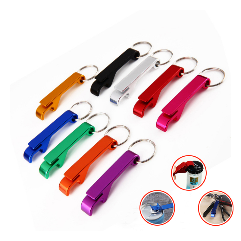 Wholesale Portable Beer Bottle Opener Keychain Mini Pocket Aluminum Alloy Beverage Beer Bottle Opener Wedding Party Favor Gifts