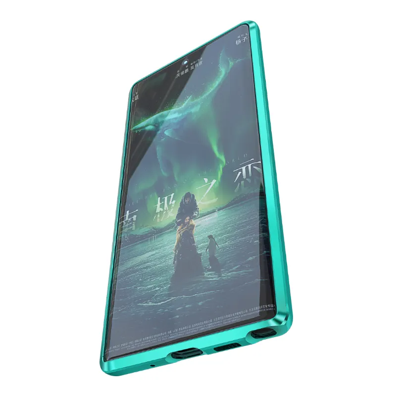 Luxury Case Transparent Glass Metal Magnetic Mobile Phone Cases For Samsung Galaxy Note 10 Note10+ Case Shockproof