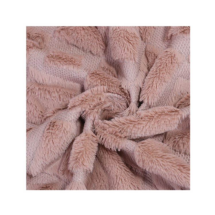 KINGCASON OEM Custom Antistatic Knit Fashion Polyester PV Plush Rabbit Fake Faux Fur Fabric For Coat / Garments
