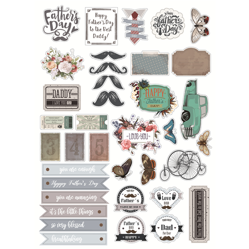 father's day cardstock scrapbook die cuts for card making and scrapbooking