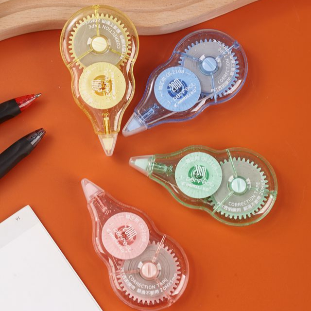 New School Office Stationery transparent pet customized colored plastic 20M kids student Correction Tape manufacturer