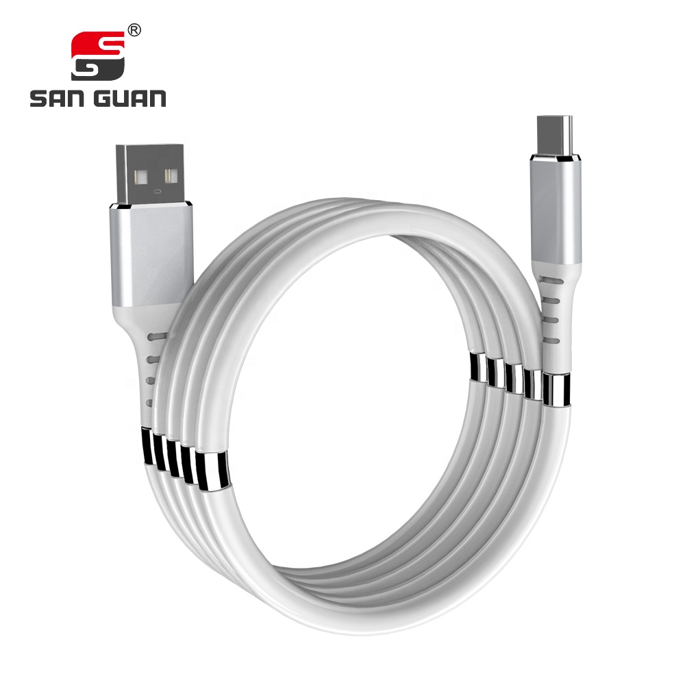 OEM логотип Supercalla зарядный кабель Тип C магнитное кольцо USBC до A USB кабель для передачи данных с автообмоткой