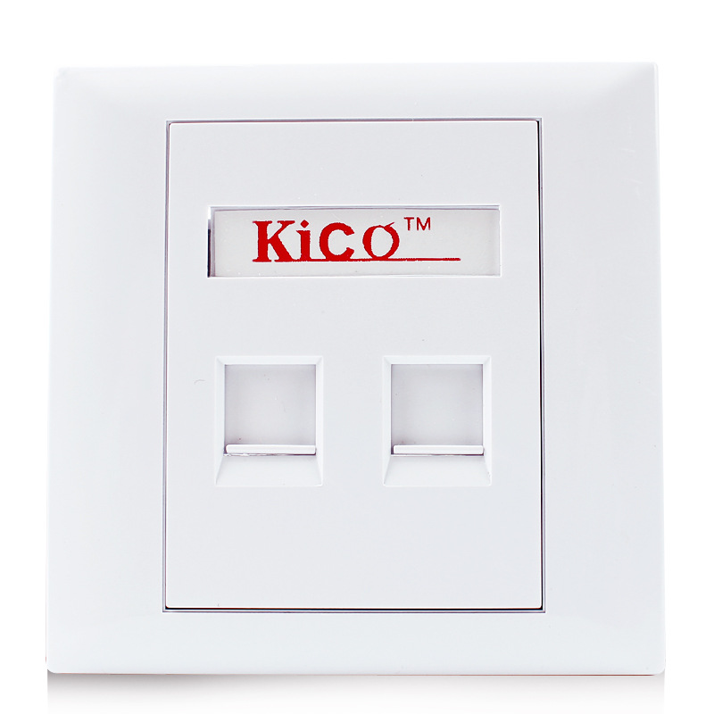 Kiconico горячая Распродажа cat6 cat5 cat7 RJ11 RJ45 2 порта Type 86*86 сети Лицевая панель розетка Keystone Jack плиточная панель завод