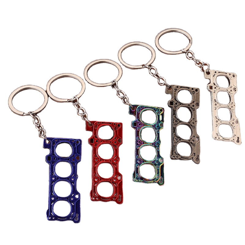 New Purchase Products Wholesale Customizable Car Engine Gasket Keychain Car Parts Car Gift Metal 3d Key Chain