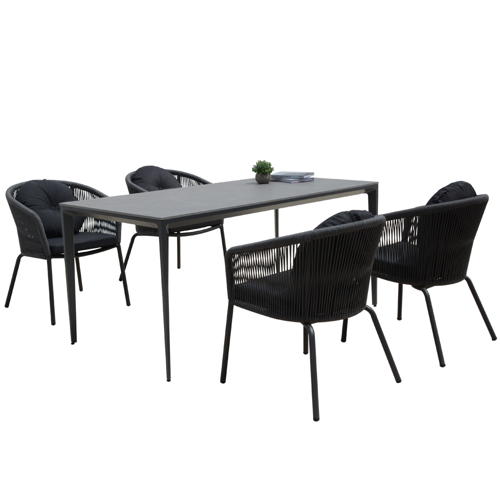 Foshan Supplier High Quality Garden Uv Resistant Rope Patio Outdoor Furniture Dining Set