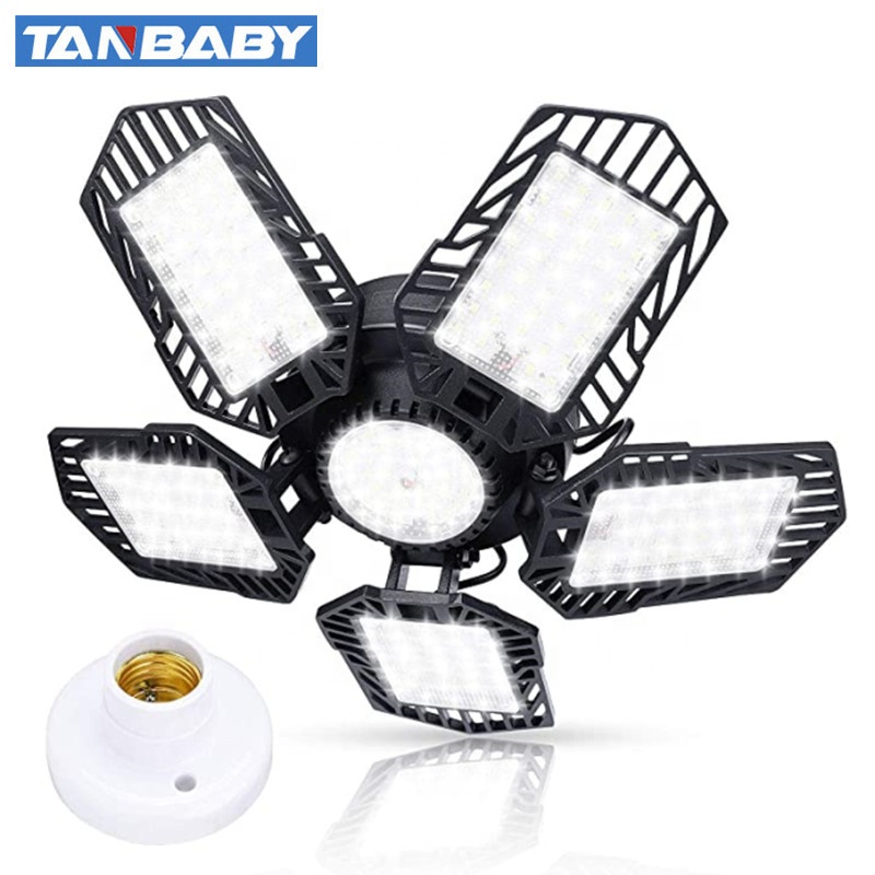 Tanbaby, лидер продаж на Amazon, Прямая поставка, 150 Вт, металлические светящиеся гаражные огни с гнездом и 5 деформируемыми панелями