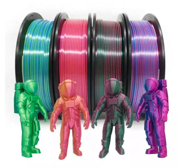 Двухцветная 4 вида цветов x 250g/Spool Шелковый PLA 3D принтеры нити детская 3D idrawing ручки шелковые нити 3D легко печатные материалы