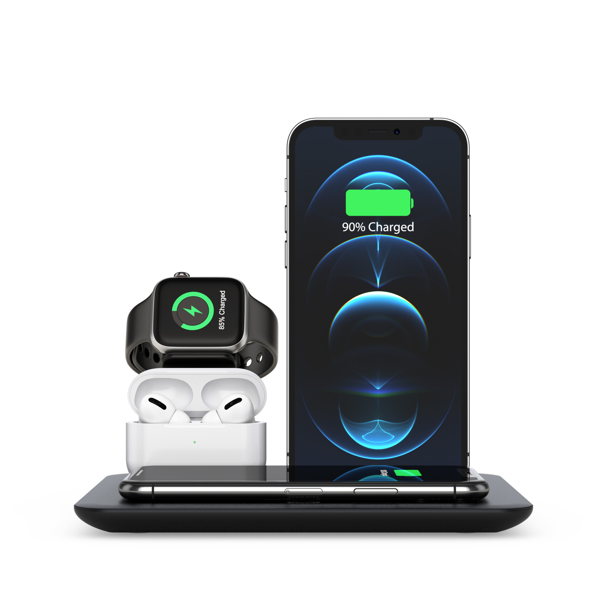 Беспроводное зарядное устройство 4 в 1, зарядная док-станция для iPhone, iWatch, Airpods и других мобильных телефонов