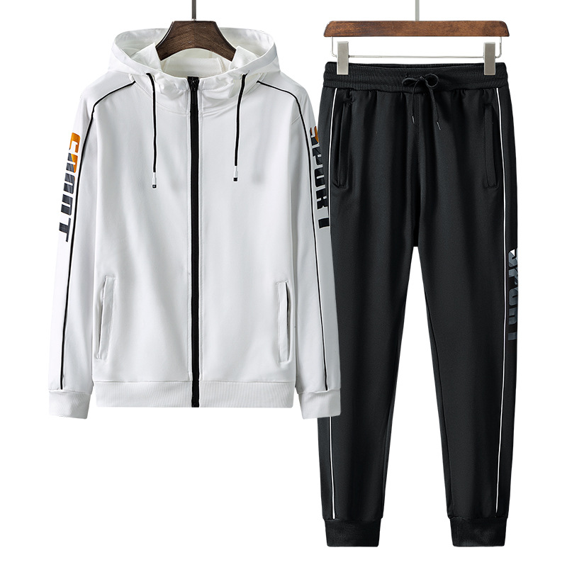 Sports wear mens training workout clothing fitness clothes running gym 2 piece hooded track suit sweatsuit men joggers suits set