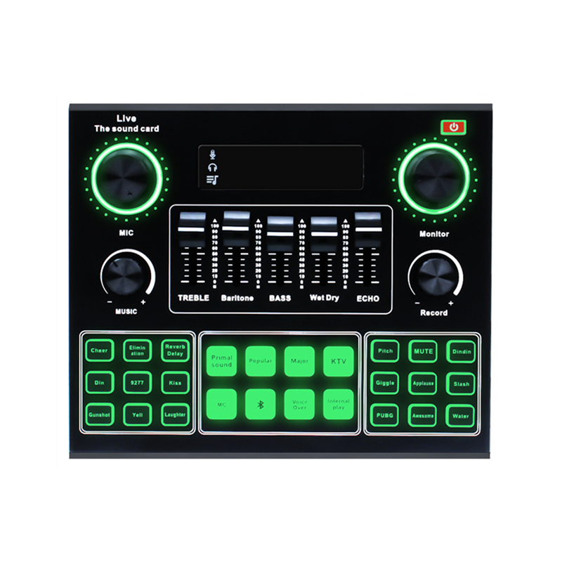 Multifunctional Live V9 Sound Card Intelligent Volume Adjustable M Audio Mixer Soundcard Live Show Sound Recor