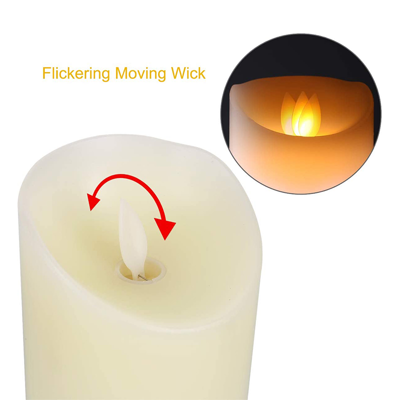 Flameless Candles with Remote Christmas Decorations Candles Battery Operated Real Wax Pillar Flickering LED Candles