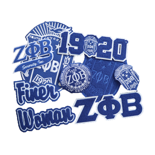 Все группы синих шенильных нашивок Zeta PHI BETA Crest Sorority, патчи для утюга 1920