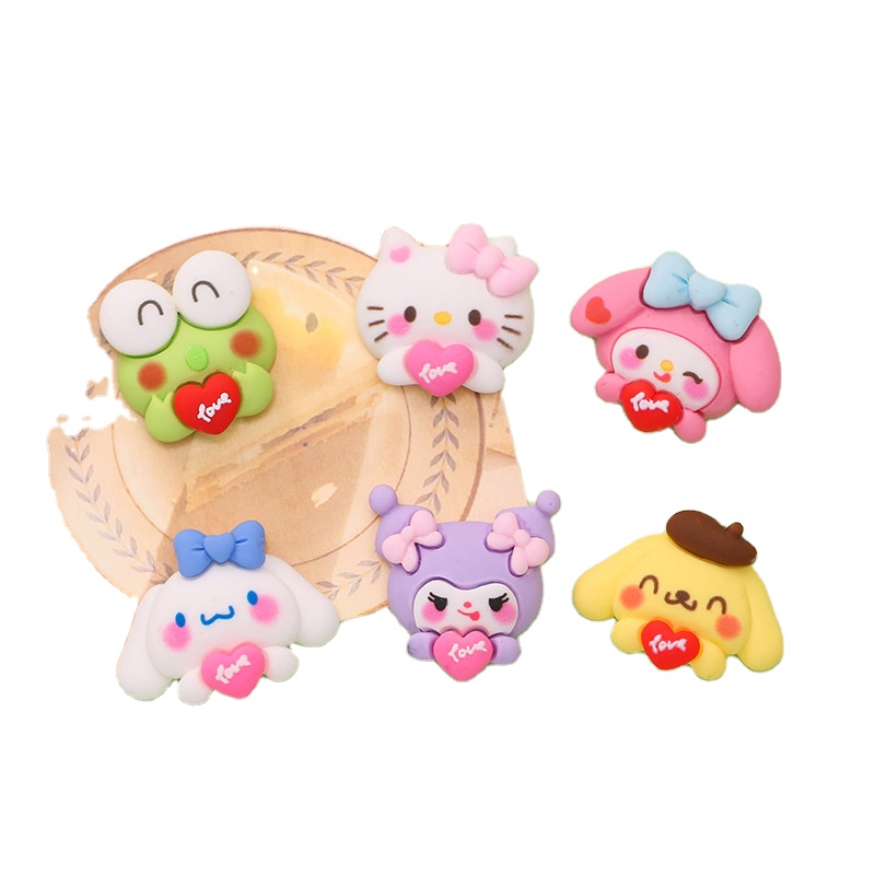 Новинка кавайное сердце sanrio большие уши собака резиновые аксессуары чехол для телефона Сделай Сам крем клей материал для украшения ручной работы мультяшный слайм очарование