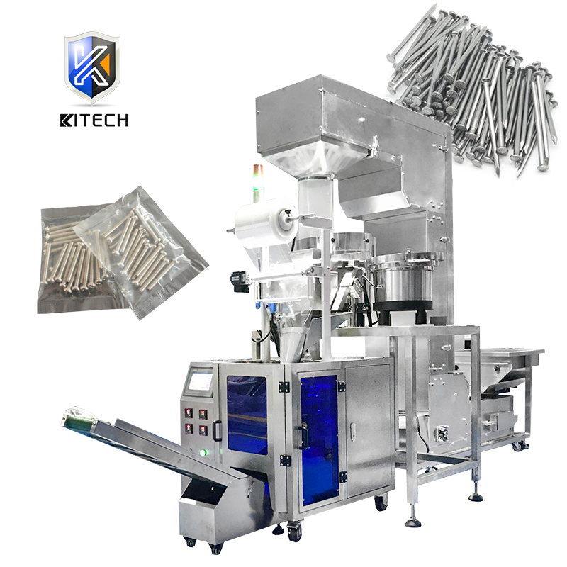 KL-160ZS High Capacity Opp Plastic Pillow Bag Bolt Nail Packing Machine One Vibrating Feeder