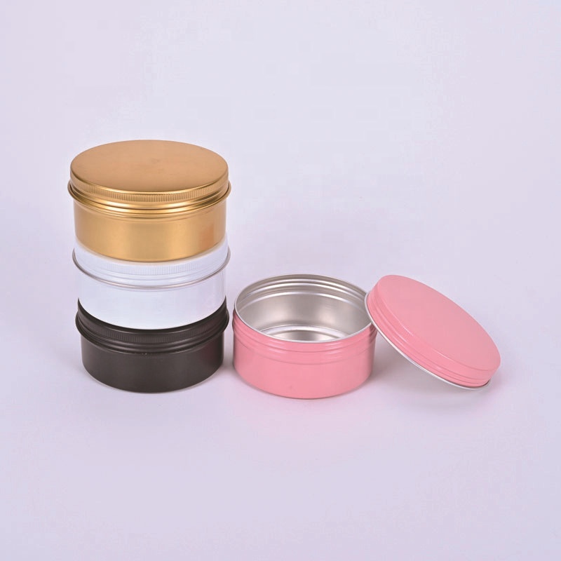 Custom food tea packaging 30ml 50ml 100ml white aluminum cosmetic jar tin container