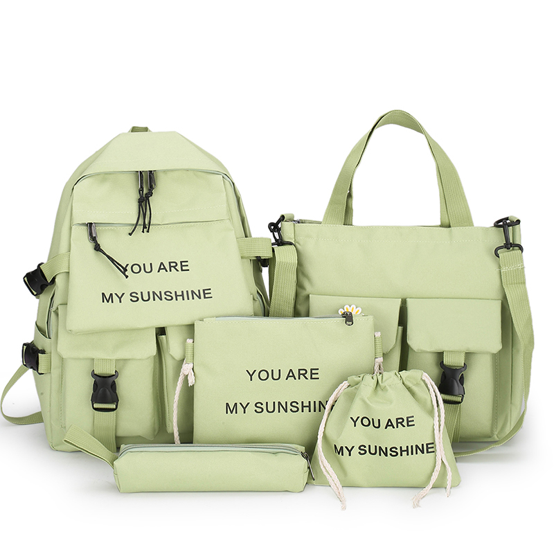 New Popular Students Waterproof 4in1 Set Book Backpack Set Primary High School Bags Sets