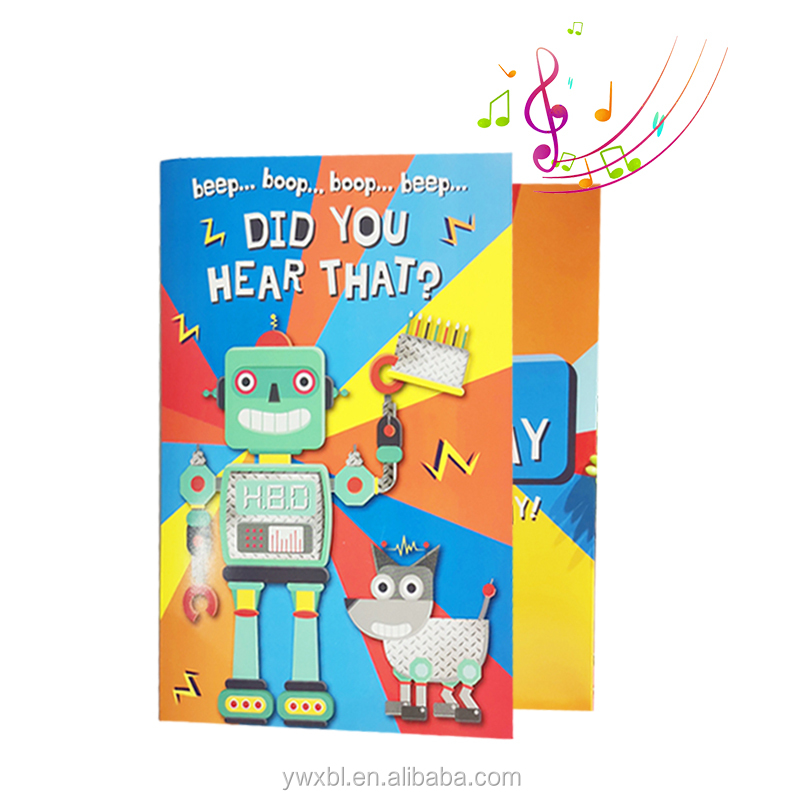 Wholesale customize high quality Famous Products Happy Birthday Music Greeting Cards With Sound Chip for kids gift