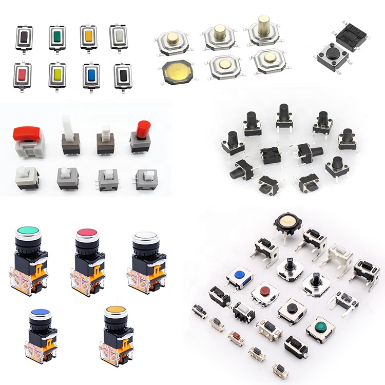 Тактовые микропереключатели SMD, Мгновенный Микро-переключатель с прямым углом 6*6, Тактильный кнопочный переключатель, мгновенная кнопка 12*12