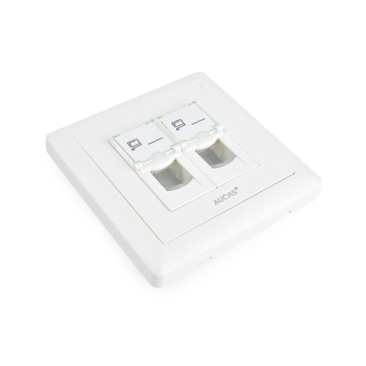 AUCAS rj45 rj11 cat5e cat6 cat6a Анти-пыль 2 порта сети keystone jack FACE PLATE