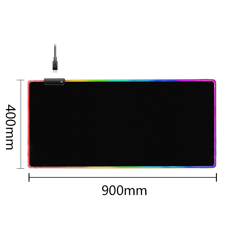 Игровой коврик для мыши, RGB, микро тканая ткань, сертифицированный CE, полный английский Пользовательский логотип, Расширенный большой размер XXL 900x400x4 мм, цветная коробка OEM