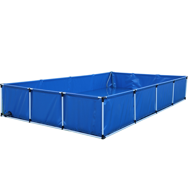 Durable Foldable Square 4000 liters commercial/large farming pvc tarpauline pond foldable fish tank for sales