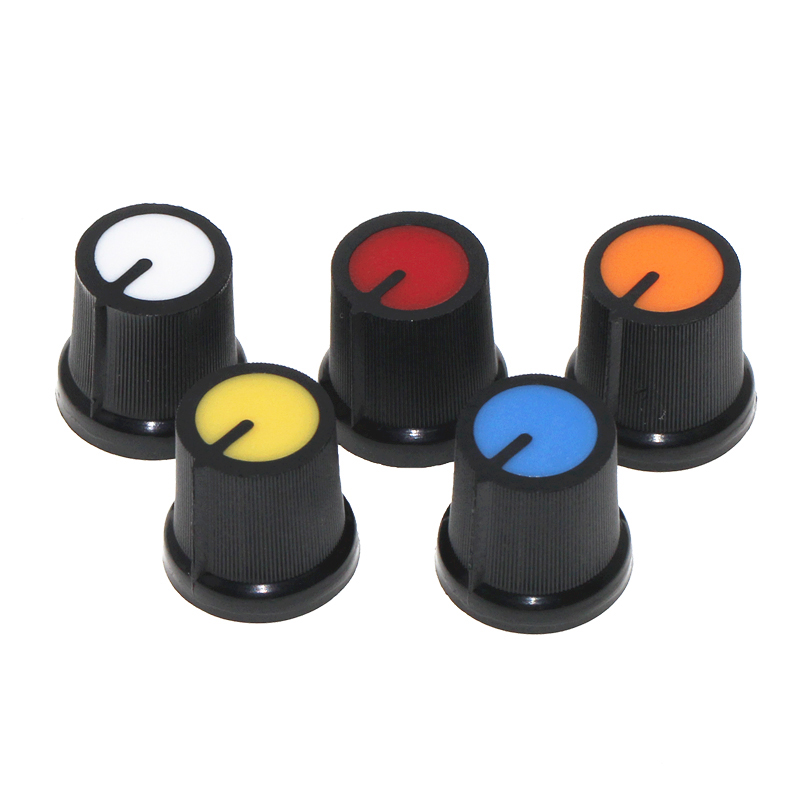 WH148 AG3 Potentiometer knob Cap AG3 Plastic knob for Diameter 6mm Plum Handle Yellow Orange Blue White Red