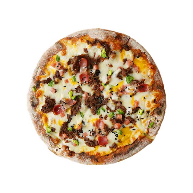 Барбекю Bulgogi пицца, сделанная в Корее, ручная работа, огненный кирпич, печь для барбекю Bulgogi пицца круглой формы
