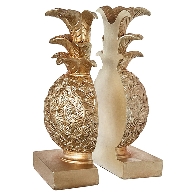 Домашний декор золотой цвет смолы ананас Bookend Set