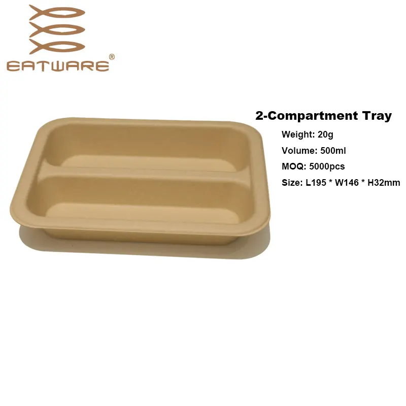 Factory Supply Eco Friendly Disposable Bamboo Fiber Trays Biodegradable Food Trays
