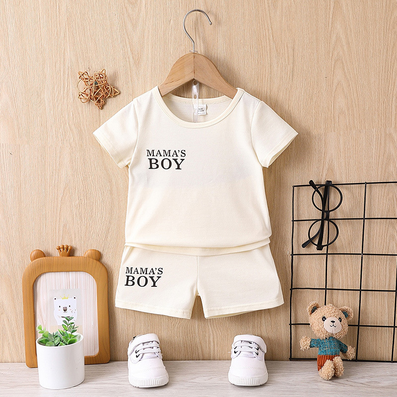 Boys' Clothes Short-Sleeved Men's Baby Summer Suit Thin Children's Clothing in Stock T-shirt Boys Casual