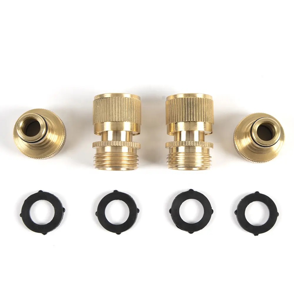 Best selling product NO-leak easy 3/4 inch female and male garden brass water hose quick connector