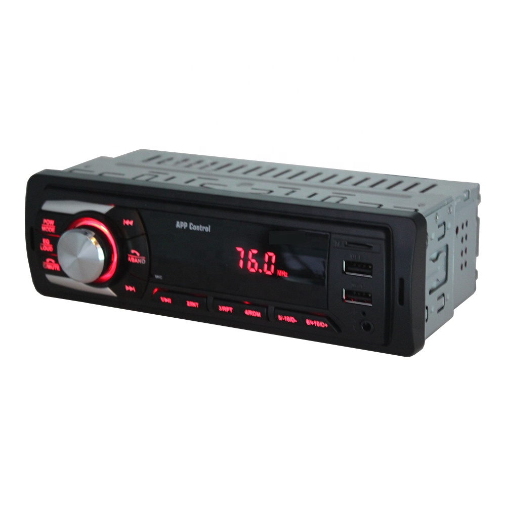 2021 hot seller 1-din LED display bluetooth car MP3 player DC 12V with USB/TF/AUX/Bluetooth/APP control/FM car radio player