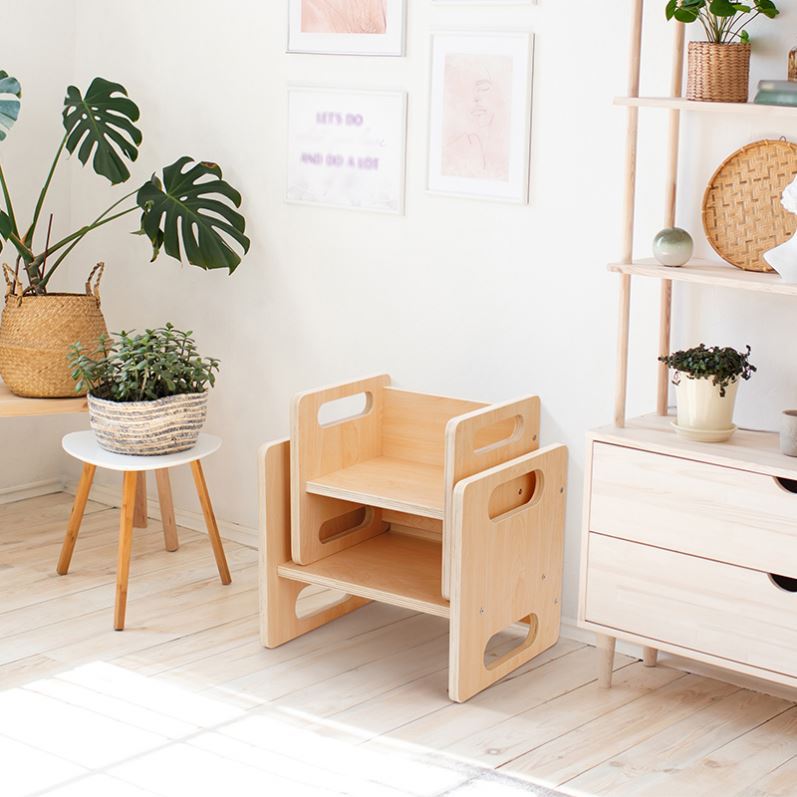 kids Table and chair set Kindergarten Backrest Chair Solid Wood Bench Baby Dining Chair Household Smallstorage furniture for kid