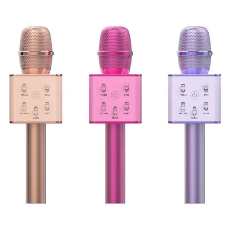 Шэньчжэнь профессиональная фабрика USB зарядка ручной домашний Q7 караоке беспроводной микрофон динамик