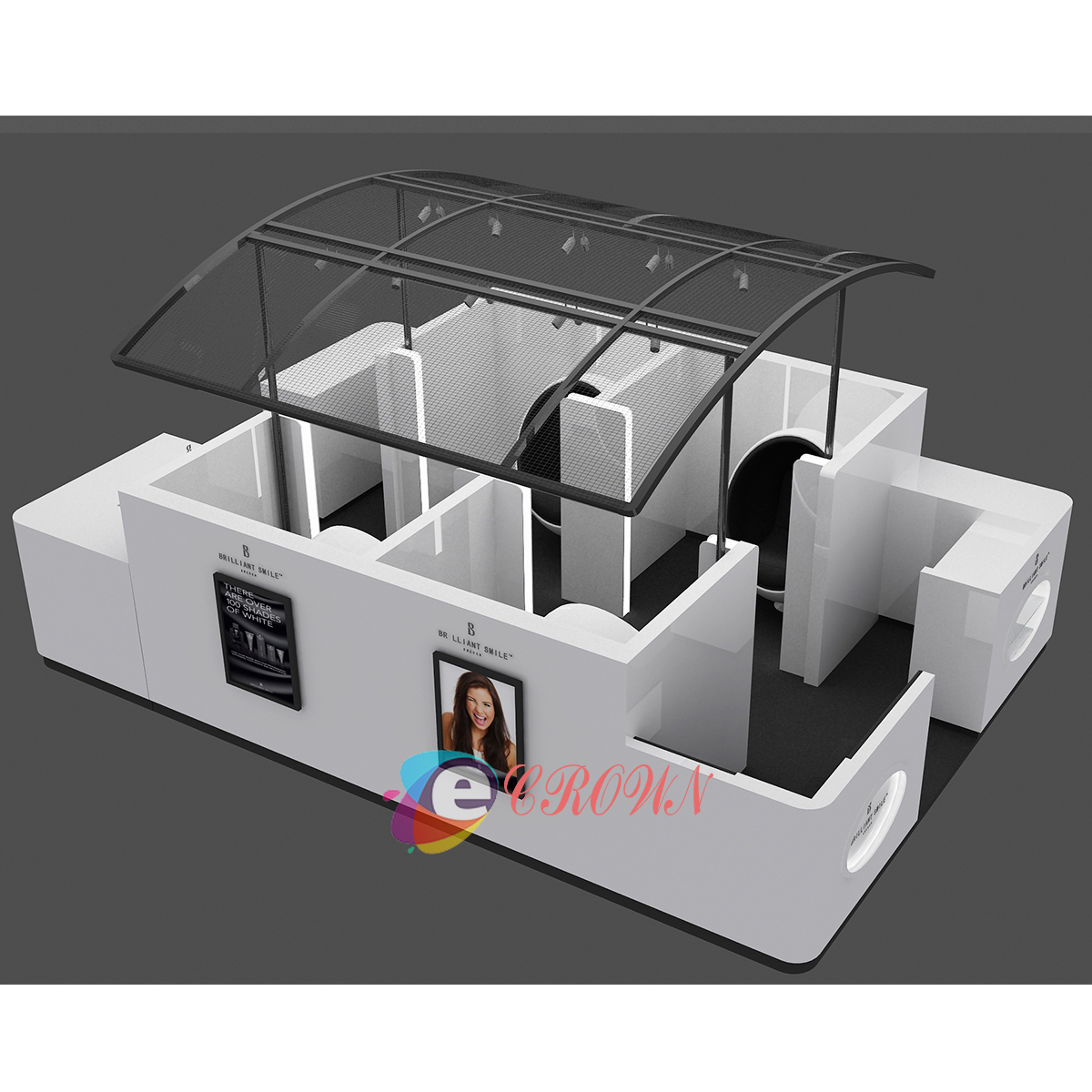 Plant Price Wooden Custom store design counter kiosk display Table Round teeth whitening Retail Display cabinet For mall ODM