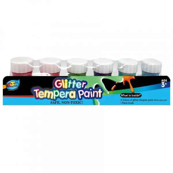 Kids Paints 20ml*6pcs Acrylic Paints Glitter Tempera Paint Non Toxic For Kids