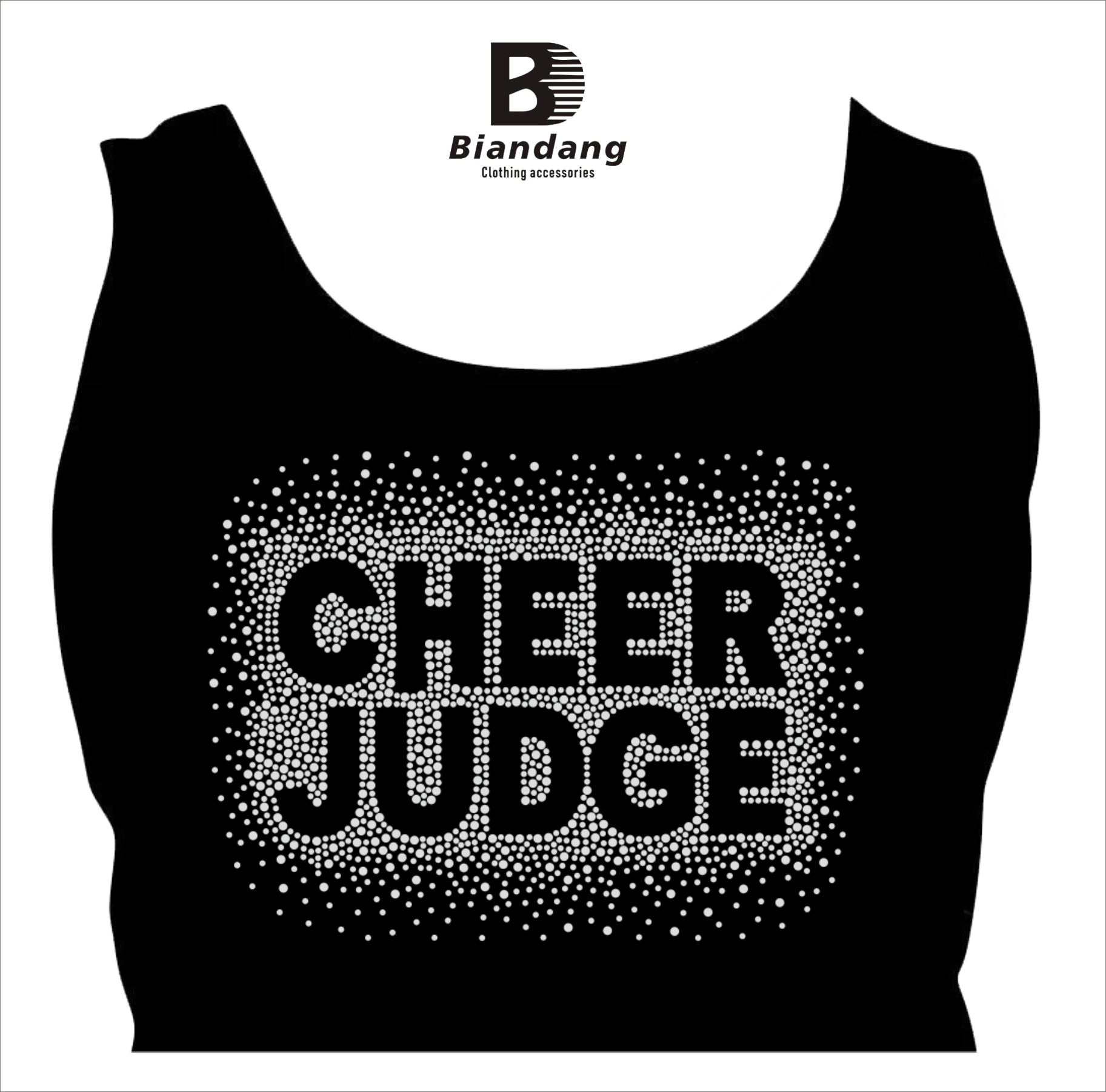 Custom Cheer Logo Rhinestone Heat Transfer Design For Cheerleading Uniform