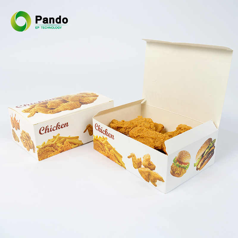 Disposable Chicken Burger Box Packaging French Fries Paper Disposable Packing Hamburgerd Fried Chicken Box Takeaway