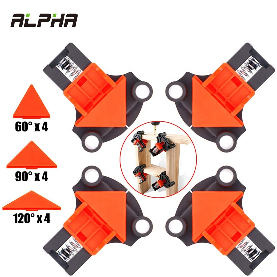 Alpha Adjustable DIY 90 Degree Positioning Corner Clamp Squares Right Angle Clamps for woodworking set of 4
