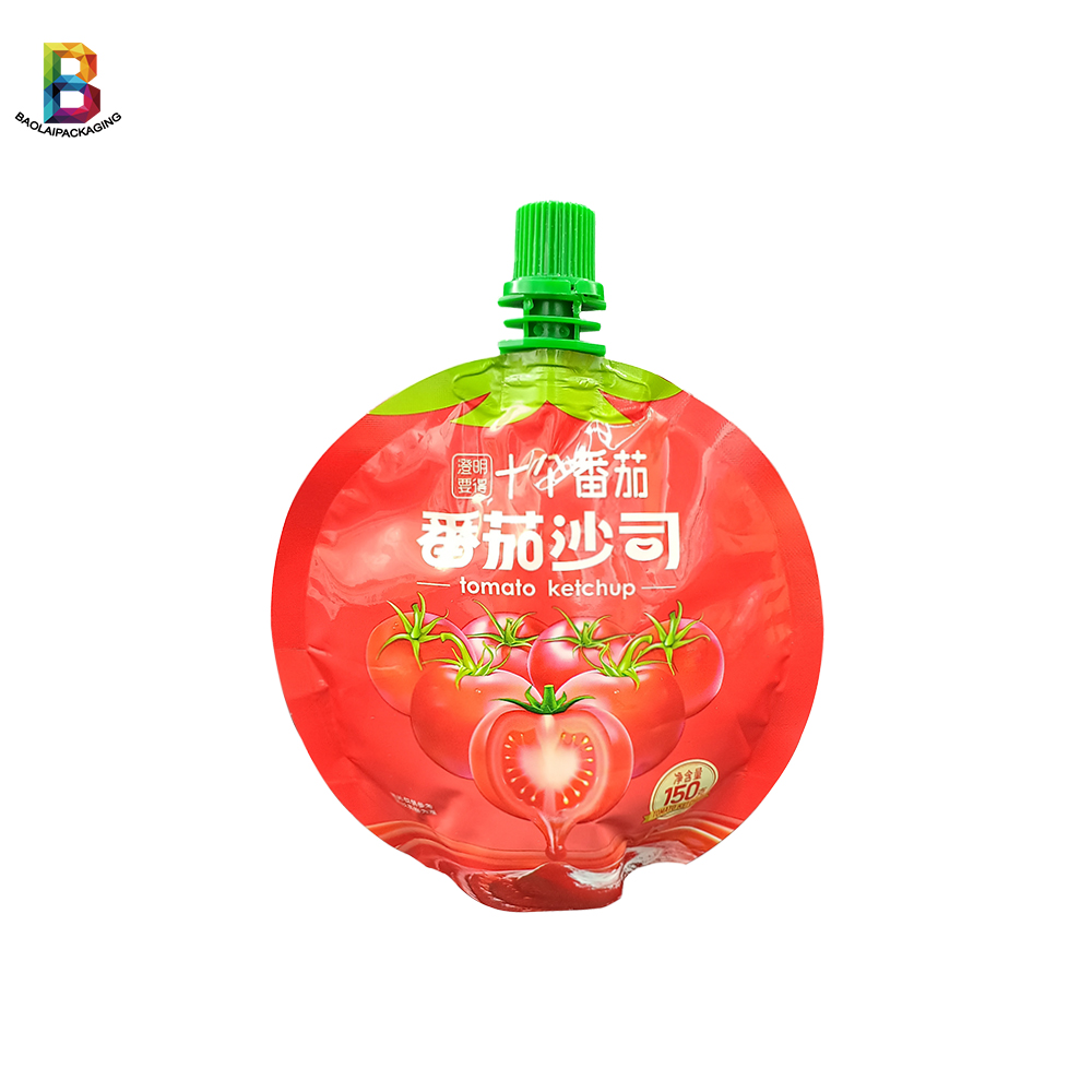 Custom tomato pouch plastic packaging for tomato paste stand up spout pouch tomato sauce paste pouch