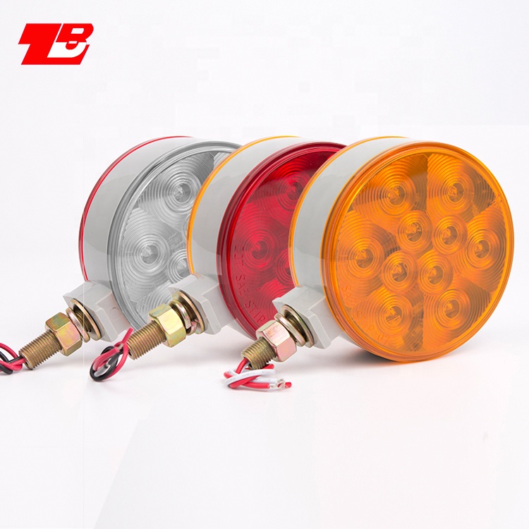 Factory Supply 10-30V 4" Round Pedestal Lamp for Truck Trailer 20 Piranha LED Stop Turn Tail Park Single Sutd Mount Light