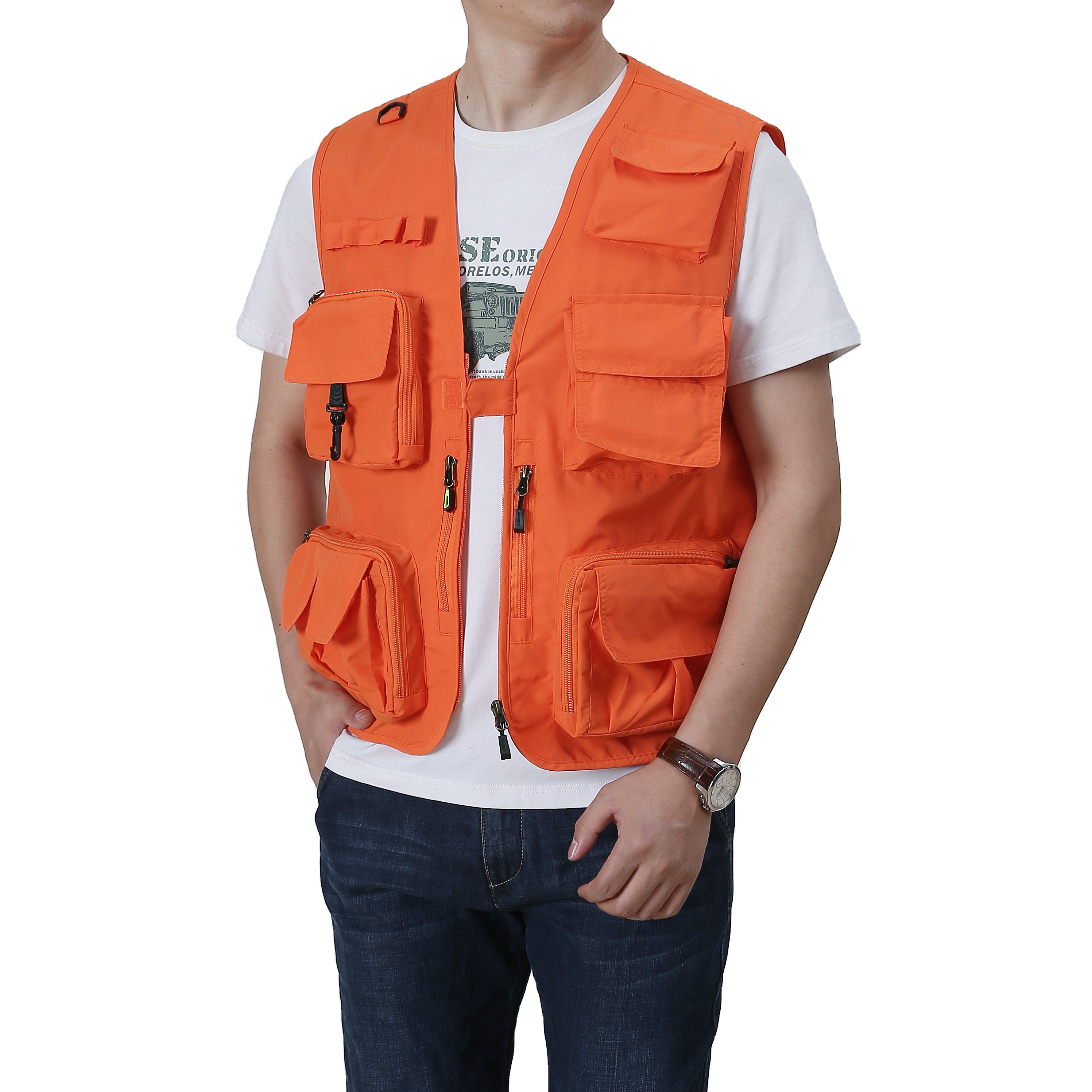 Outdoor Equipment Wholesale Breathable Vest Outerwear Men's Multi Pocket Functional Men Cargo Vest Work Vest