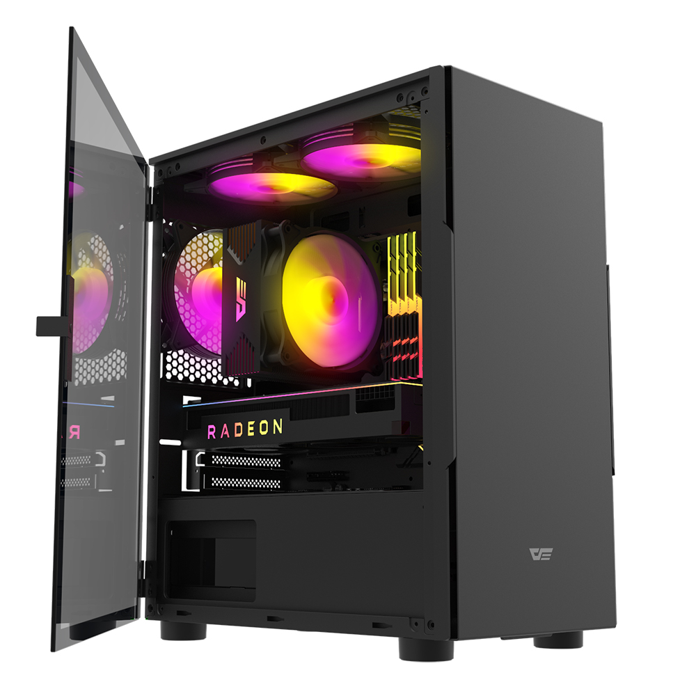 DarkFlash NEO 202 M-ATX Mid-Tower аниме шасси игровой боковой Прозрачный чехол для ПК RGB Фанаты и USB3.0 игровой милый чехол на заказ