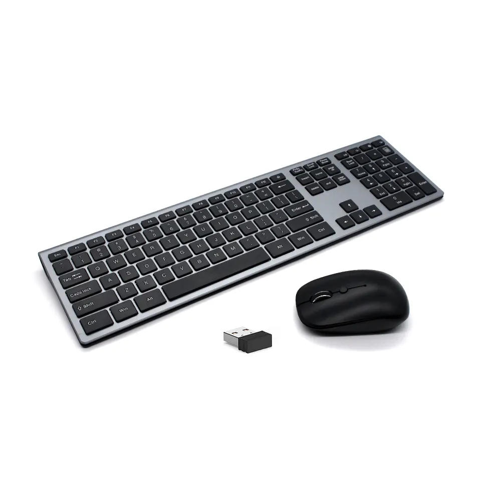 Ultra-thin Stock All In One 2..4 ghz White Color Computer Keyboard And Mouse For Pc Combo