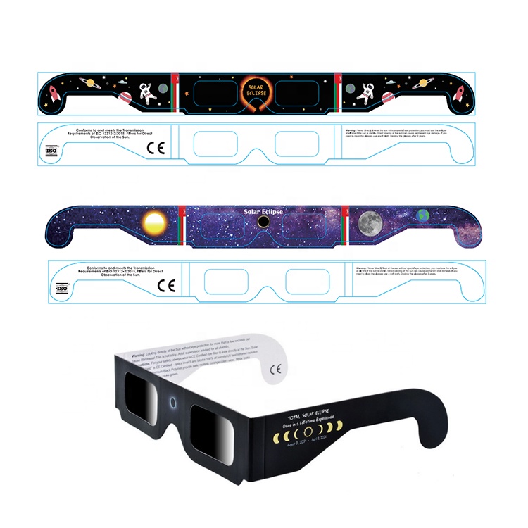 3D складные бумажные солнечные очки Eclipse с сертификацией ISO CE