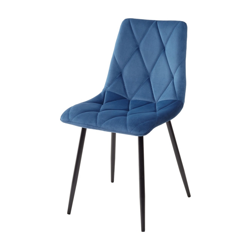 Modern Fabric Cafe Designs Metal Leg Elegant Blue Nordic Luxury Velvet Restaurant Dining Chair