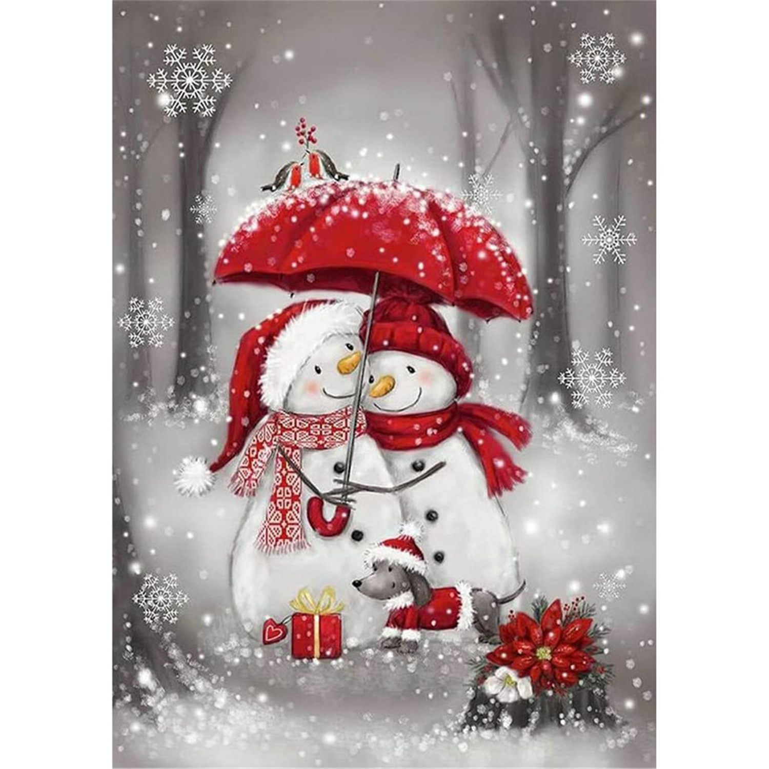 30x40 40x50cm Handwork 5d Full Round Drill Snowman Hug Diy Crystal Christmas Diamond Painting Gift Custom
