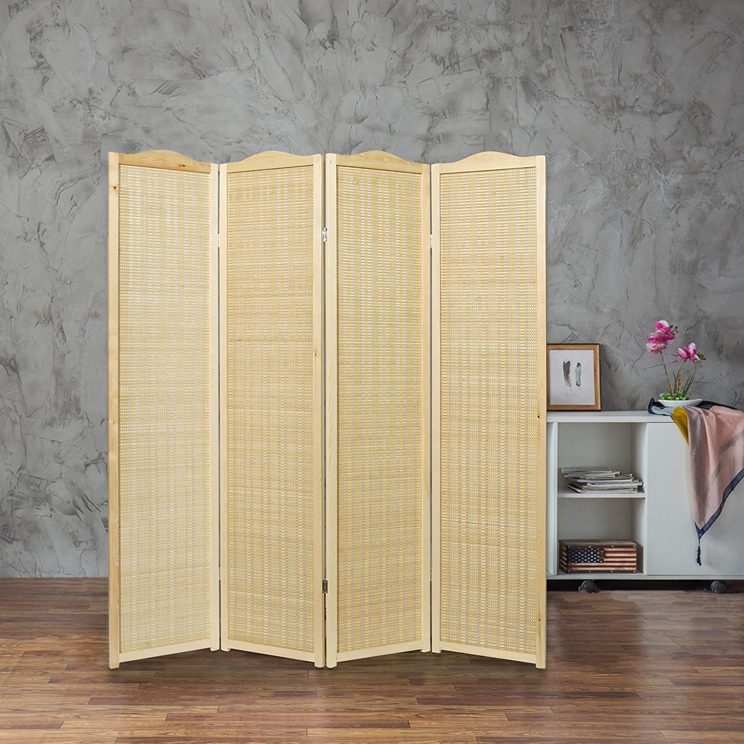 Bamboo Double Hinged Room Divider/Screen 180x50/panel nature