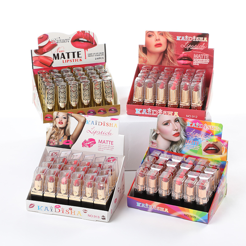 Hot sale wholesale private label cosmetics 24-hour long-lasting velvet matte lipstick set
