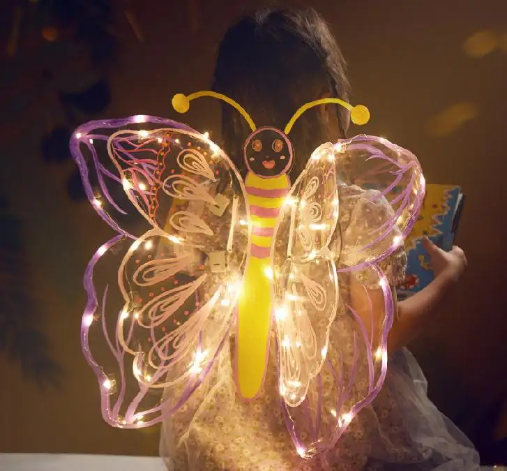Детская творческая картина ручной работы «сделай сам», светящаяся игрушка, украшение для спины, крылья бабочки, материал в упаковке
